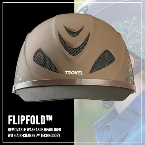 Troxel Dakota Trail Horse Riding Helmet, Low-Profile Light Adjustable Design, Safety Horseback Riding Gear, Small (6-5/8 - 7), Turquoise Paisley - Image 3