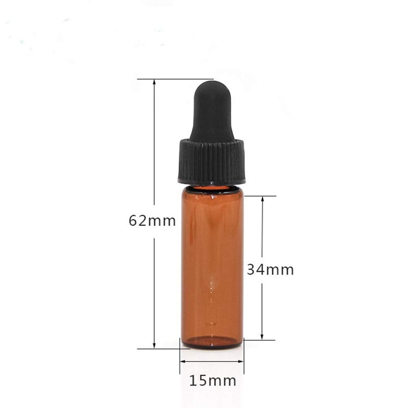 Furnido Amber Dropper Bottle,1 Dram (4ml) 15 Pack,Glass Eye Dropper Refillable Essential Oil Vials Perfume Sample Test Bottle With Pure Dropper Tubes&Black Screw Cap Travel Cosmetic Container - Image 4