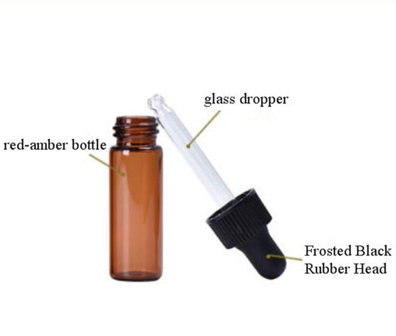 Furnido Amber Dropper Bottle,1 Dram (4ml) 15 Pack,Glass Eye Dropper Refillable Essential Oil Vials Perfume Sample Test Bottle With Pure Dropper Tubes&Black Screw Cap Travel Cosmetic Container - Image 3