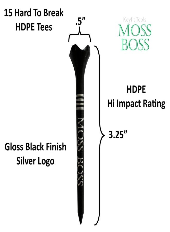 Keyfit Tools Moss Boss Golf Tees HDPE (15 PK) Hard to Break Material Also for Use Moss Boss 4 in 1 Divot Ball Mark Repair Tool Tee Holder Marker Club Stand Holder (Tees Only) - Image 2