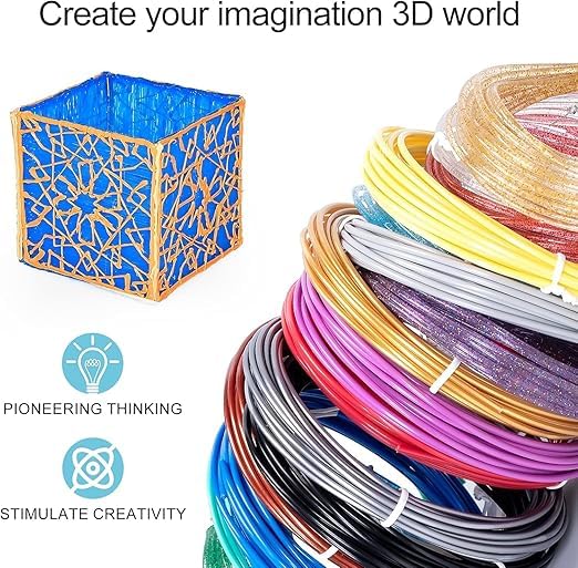 WOL 3D 10 in 1 PLA 3D Pen Filament Refil Pack – 1.75 mm, 10×5 m Filament – Premium 3D Pen Refill – ±0.03 mm Tolerance, 180–210 °C – Vibrant Colours & Portable Box. - Image 5