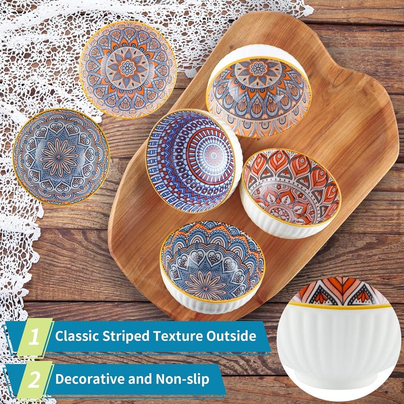 NIRVITTHAL Ceramic Rice Bowls 300ml Japanese Style Bowl Gift Set Assorted Dinnerware Serving Bowls for Cereal Soup Dessert Snack Fruit Salsa Pack of 6 - Image 4