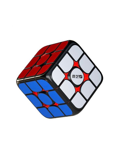 Qy Smart Magnetic Cube Stickerless (Tiled Version) High-Performance Bluetooth Speed Cubewwith Real-Time Stats & Tracking, Adjustable Tension & Magnets