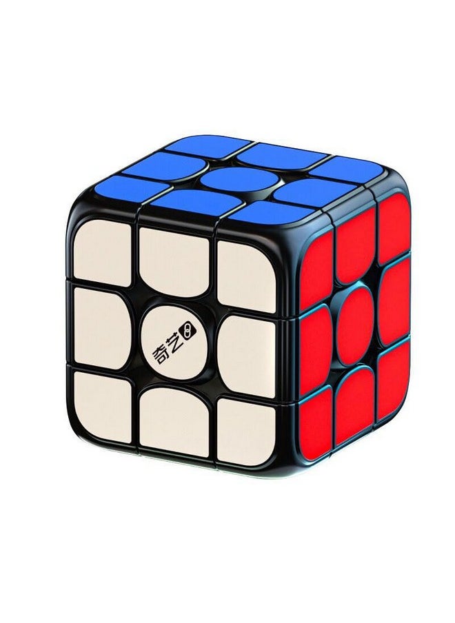Qy Smart Magnetic Cube Stickerless (Tiled Version) High-Performance Bluetooth Speed Cubewwith Real-Time Stats & Tracking, Adjustable Tension & Magnets