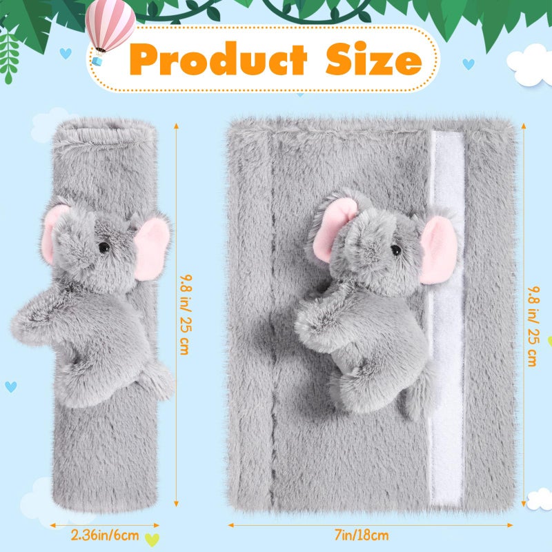Datanly 4 Pcs Animal Car Seat Belt Covers Plush Seatbelt Strap Cover Soft Seatbelt Shoulder Pads Seat Belt Cushion Decorative Padded Vehicle Accessory for Kids Adults(Forest) - Image 2