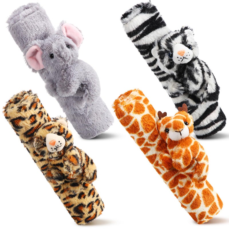 Datanly 4 Pcs Animal Car Seat Belt Covers Plush Seatbelt Strap Cover Soft Seatbelt Shoulder Pads Seat Belt Cushion Decorative Padded Vehicle Accessory for Kids Adults(Forest) - Image 1