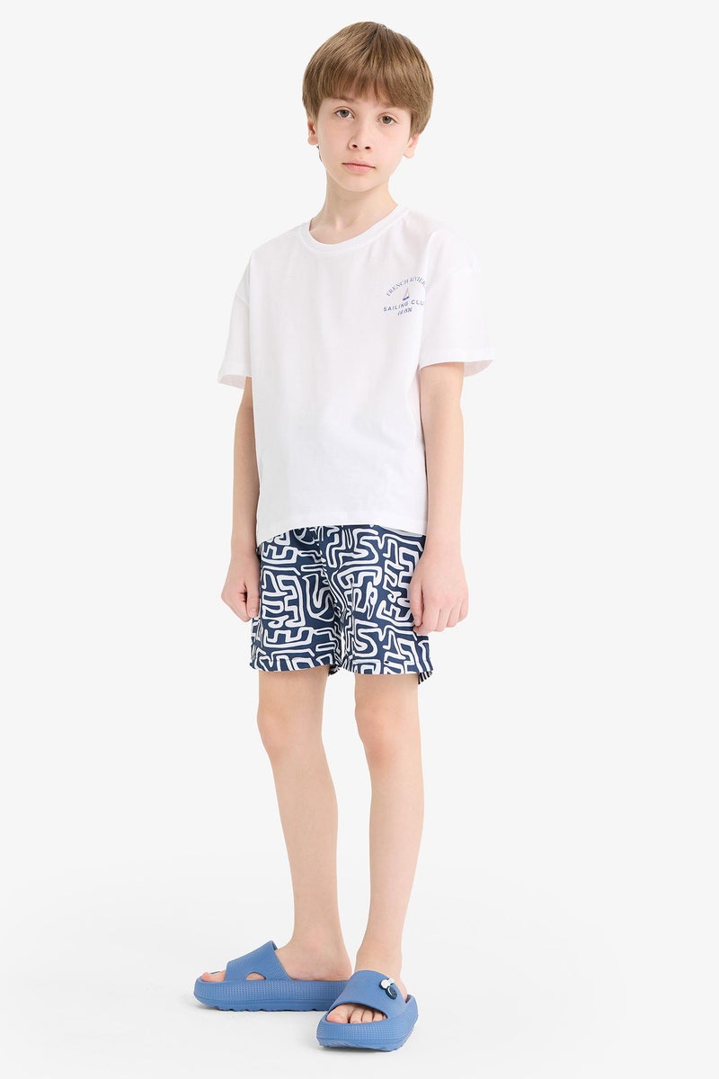 ديفاكتو شورت بحر اولادي أبيض كحلي - Image 1