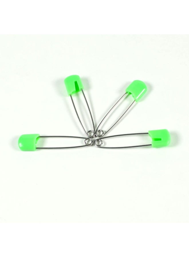 OsoCozy Cloth Diaper Nappy Pins 100 Packs - 100 Stainless Steel Safety Pins with Locking Plastic Heads. Durable, Safe and Cute 2.2 Inches Long (Light Green) - Image 2