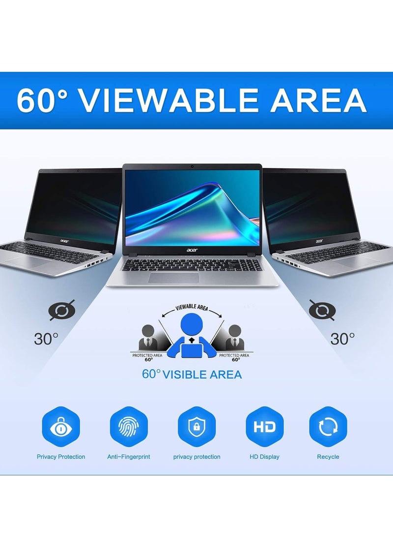 13.3 Inch Laptop Privacy Screen Compatible with Lenovo Hp Dell Acer Asus Thinkpad Envy Xps, 16:9 Aspect Removable Anti Glare Blue Light Filter Protector,13 in Computer Monitor Privacy Shield - Image 2