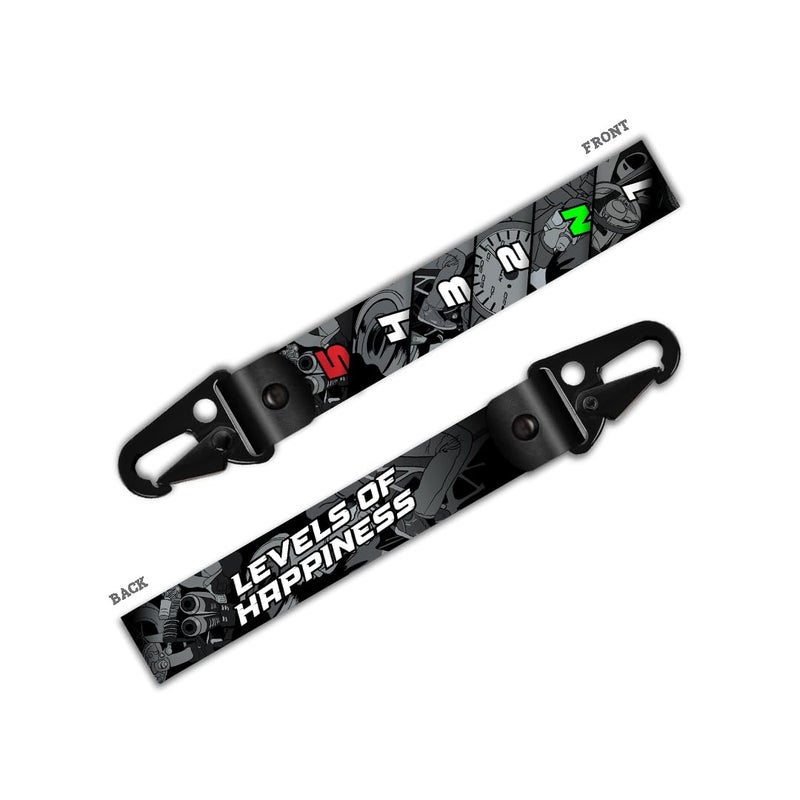RAW Levels of Happiness Keychain with hook | Keychains for Bike/Car/General Use