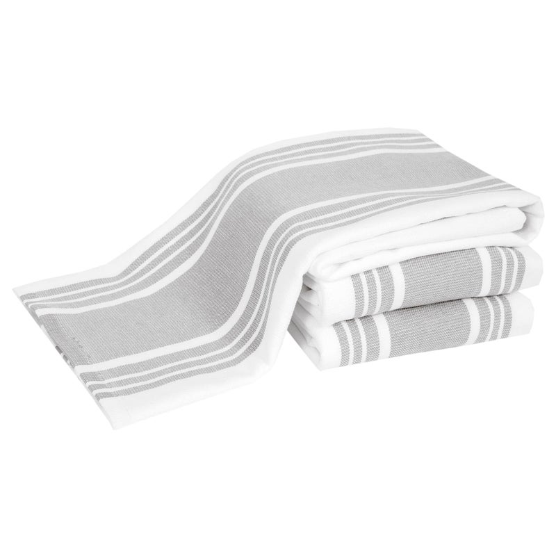 AllClad DualPurpose Kitchen Towels Highly Absorbent  100 Cotton 17x30 Dish Towels for Cleaning  Drying Dishes  Glassware 3Pack Titanium