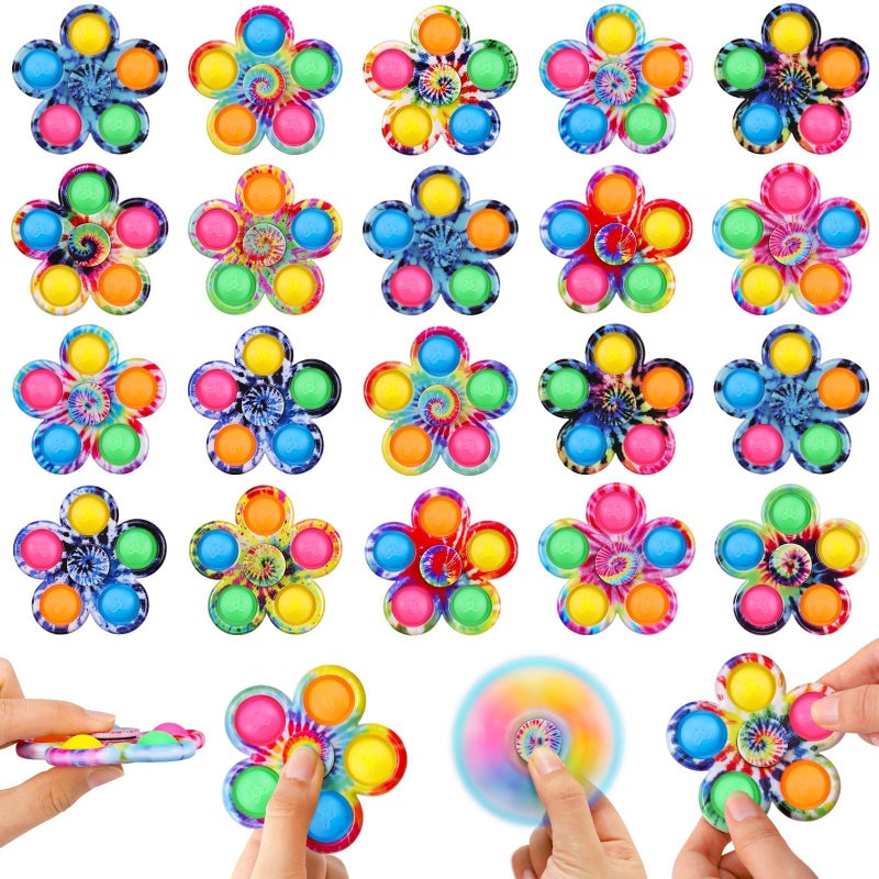 Gigilli 24 Pcs Pop Fidget Spinner Bulk Easter Basket Stuffers for Kids Classroom for Kids 48 Mini Sensory Fidget Toys for Kids Adults Goodie Bag Stuffers Treasure Box Toys for Classroom Prizes ADHD - Image 3