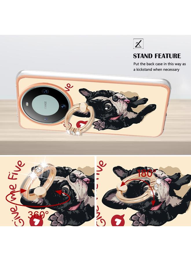 Zaboon Case For Huawei Mate 60 Pro Electroplating Dual-side IMD Phone Case with Ring Holder - Image 3