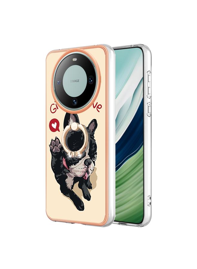 Zaboon Case For Huawei Mate 60 Pro Electroplating Dual-side IMD Phone Case with Ring Holder - Image 1