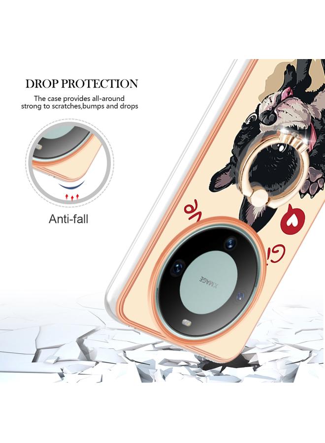 Zaboon Case For Huawei Mate 60 Pro Electroplating Dual-side IMD Phone Case with Ring Holder - Image 4