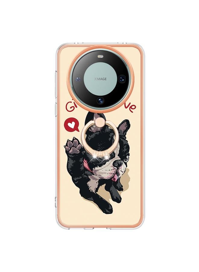 Zaboon Case For Huawei Mate 60 Pro Electroplating Dual-side IMD Phone Case with Ring Holder - Image 2