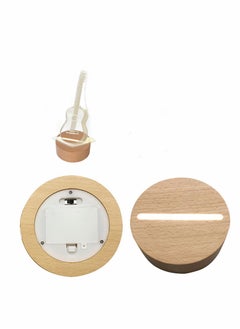 Excefore Wood Light Display Base Sets Wooden LED Display Base Crystal Glass Light Base Stand Wood LED Display Stand for Glass Resin Art, 2Pcs  - Image 2