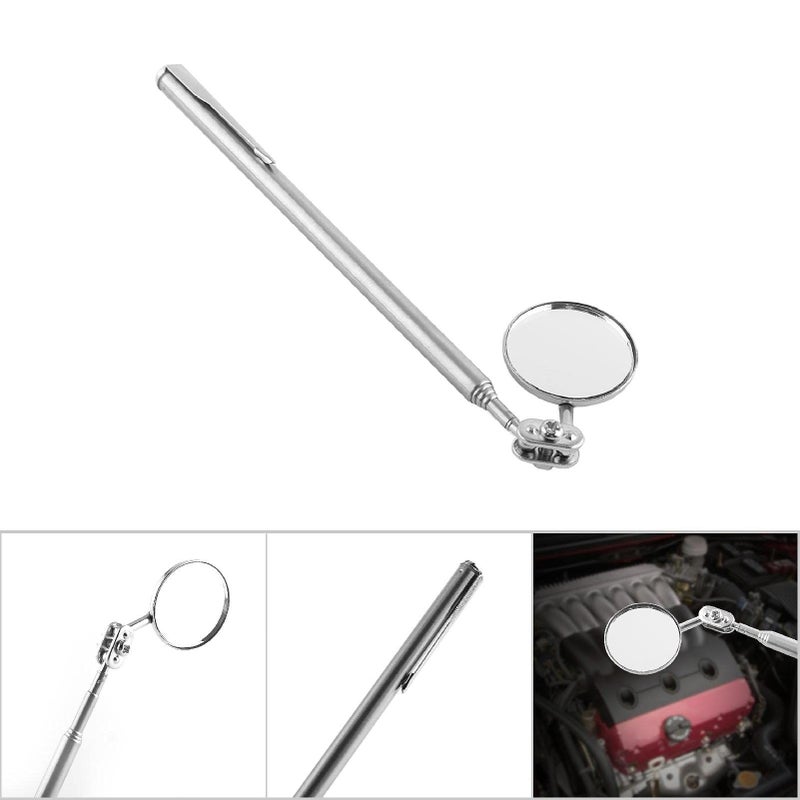 Telescopic Inspection Mirror 360 Degree Swivel Stainless Steel Extendable Shaft Red Handle Type 50X600mm For Automotive Workshop Use - Image 3