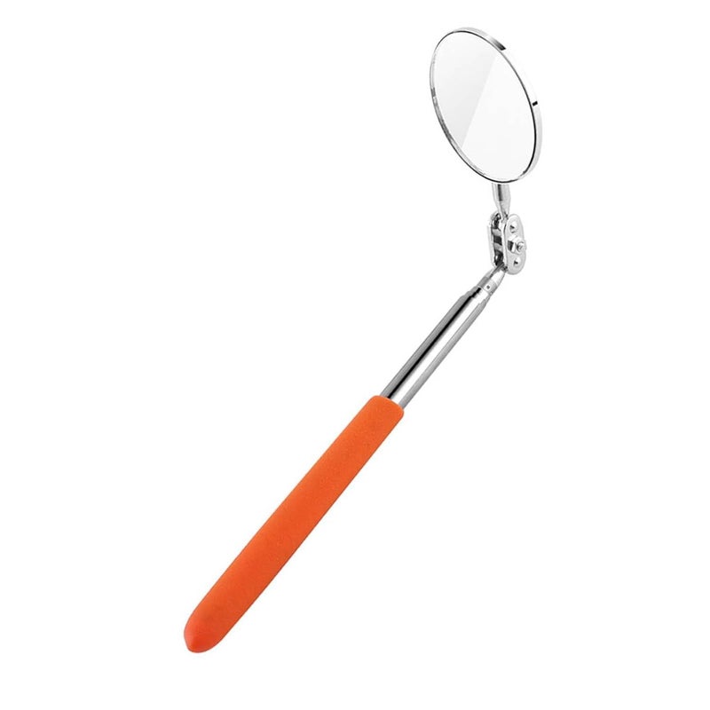 Telescopic Inspection Mirror 360 Degree Swivel Stainless Steel Extendable Shaft Red Handle Type 50X600mm For Automotive Workshop Use - Image 1
