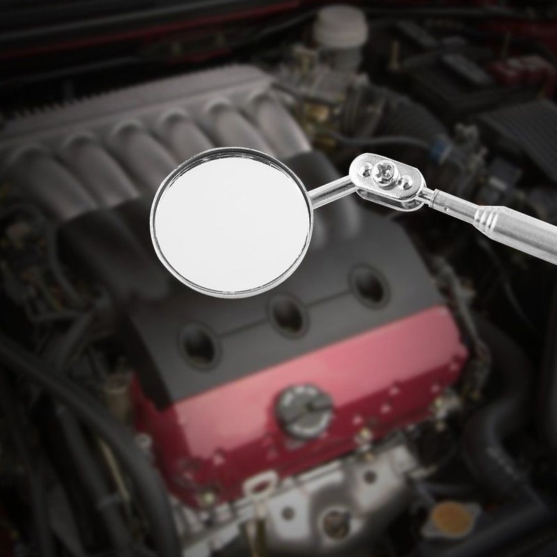 Telescopic Inspection Mirror 360 Degree Swivel Stainless Steel Extendable Shaft Red Handle Type 50X600mm For Automotive Workshop Use - Image 4