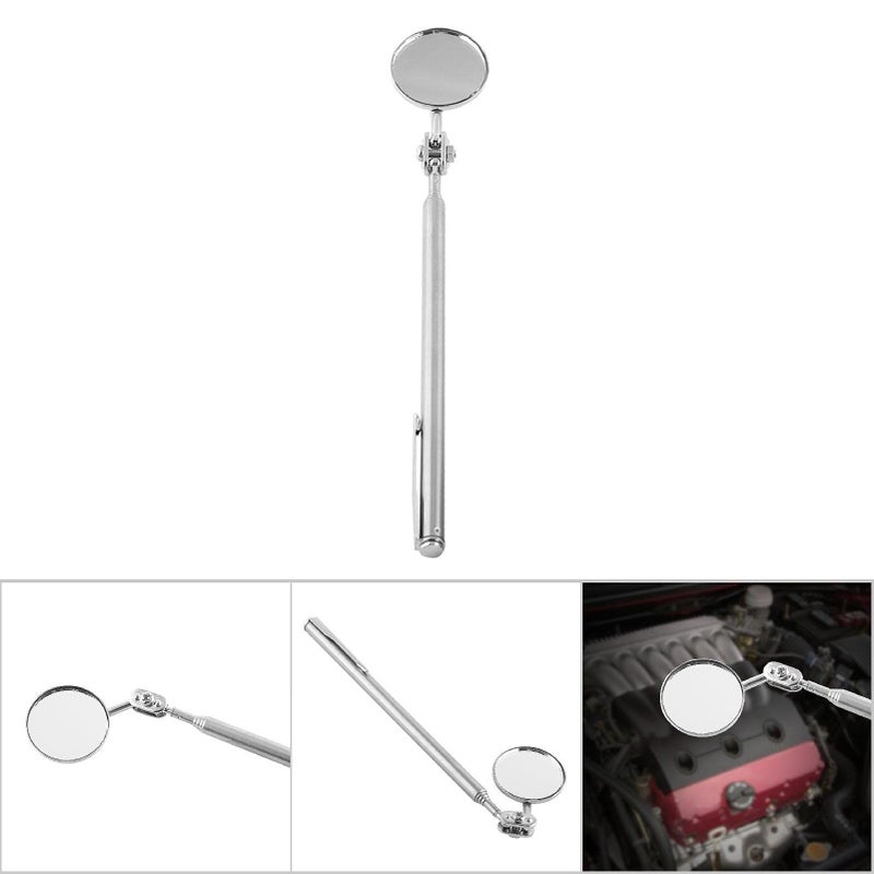 Telescopic Inspection Mirror 360 Degree Swivel Stainless Steel Extendable Shaft Red Handle Type 50X600mm For Automotive Workshop Use - Image 5
