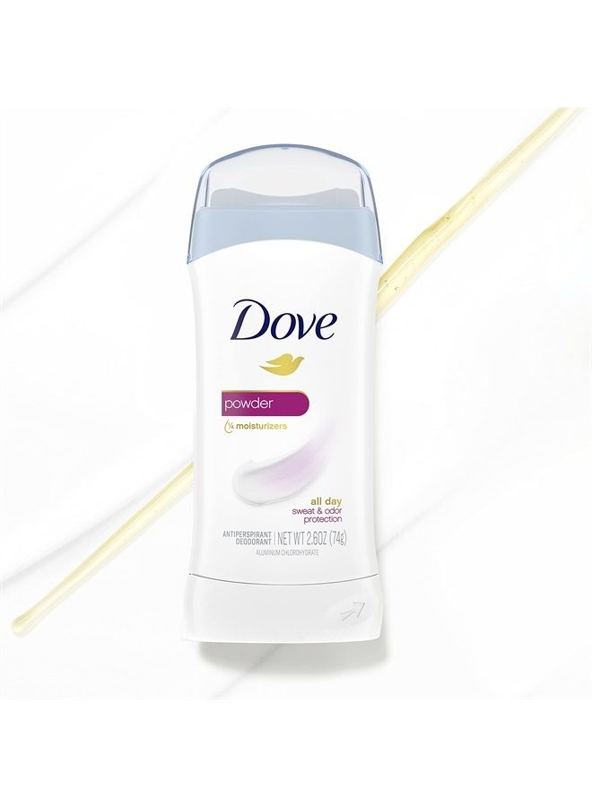 Dove Invisible Solid Antiperspirant Deodorant Stick for Women, Powder, For All Day Underarm Sweat & Odor Protection 2.6 oz - Image 2