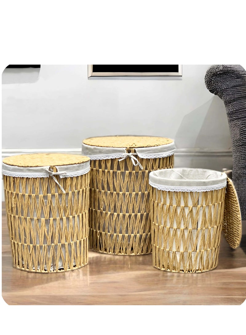 Living Set of 3 Pieces, Laundry Storage Basket 