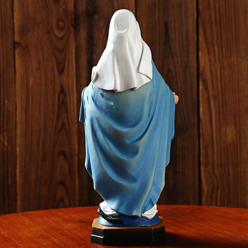 Outdoor Gift Madonna Resin Statue Outdoor Religious Statues Blessed Virgin Mary Mother Madonna Lilies Garden Statue Renaissance Collection Figurine Desk Home Decor House Gifts - Image 5