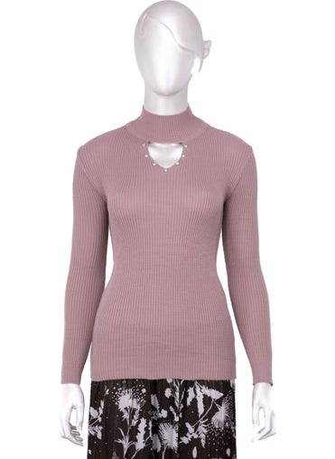 Oppland Women's Half Collar and Stone Long Sleeve Knitted Knitwear Sweater  - Image 1