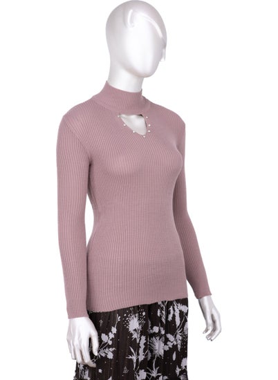 Oppland Women's Half Collar and Stone Long Sleeve Knitted Knitwear Sweater  - Image 2