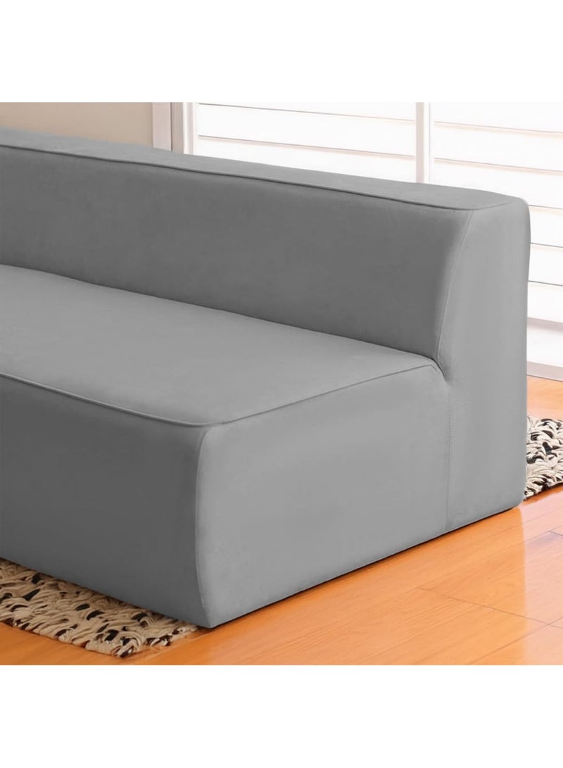 Karnak Milan Modern L-Shaped Sectional Sofa, Dark Grey Velvet, Right Chaise Orientation, Space-Saving Design with Interchangeable Chaise - Image 5
