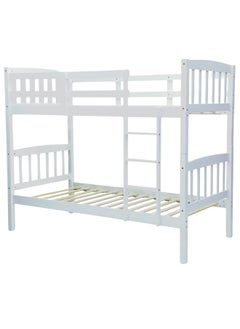 SULSHA SULSHA "Wooden MH-5005 Bunk Bed Double Decker, Heavy Duty Solid Wood, Sturdy Guard Rails for Home, Baby Room, Apartment, Studio - Safe & Durable Bunker Bed for Kids & Adults" (WHITE)  - Image 2