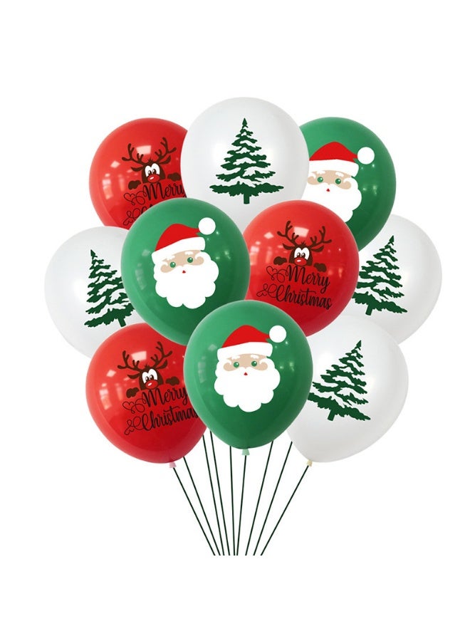 بالونات حفلات الكريسماس - بالونات لاتكس مقاس 10 بوصات لتزيين حفلات الأعياد وعيد الميلاد (مجموعة من 15 قطعة) - Image 1