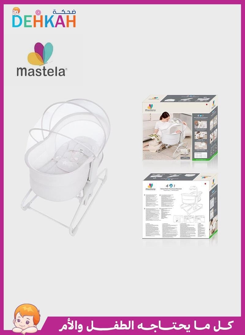ماستيلا سرير أطفال كهربائي 4-في-1 يهتز بتحكم باللمس والموبايل مع مؤقت وموسيقى – مهد نوم للمواليد للجنسين” - Image 1