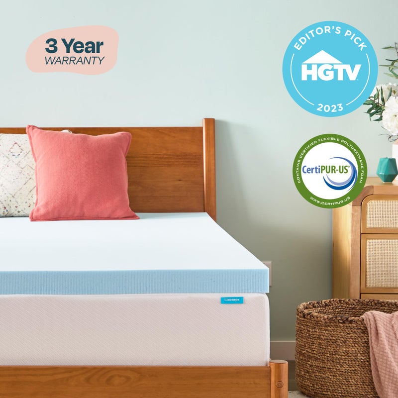 Linenspa Memory Foam Mattress Topper, Twin XL Size - 3 Inch Gel Infused Memory Foam - Plush Feel - Cooling and Pressure Relieving - CertiPUR Certified - Dorm Room Essentials - Image 5