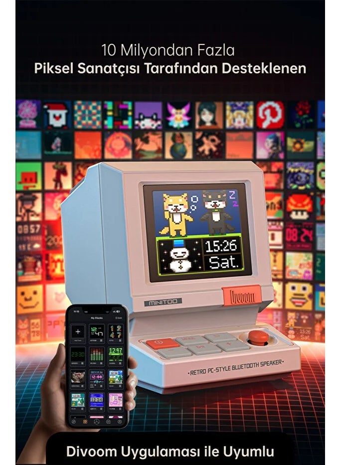 Divoom MiniToo Retro Pixel Bluetooth Speaker - White | 80899 - Image 5