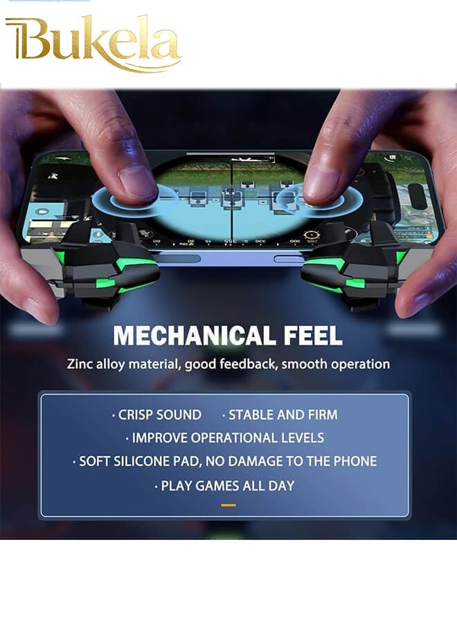 كيلا مشغل وحدة تحكم الألعاب المحمولة، ملحقات PUBG، مشغل 6 أصابع، حساسية عالية و4 أزرار معدنية، تصميم غير قابل للانزلاق على شكل جسم الإنسان مع أكمام إصبعين - Image 5