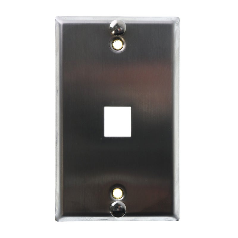 Leviton QuickPort Telephone Wall Jack, Stainless Steel, 4108W-SP - Image 3