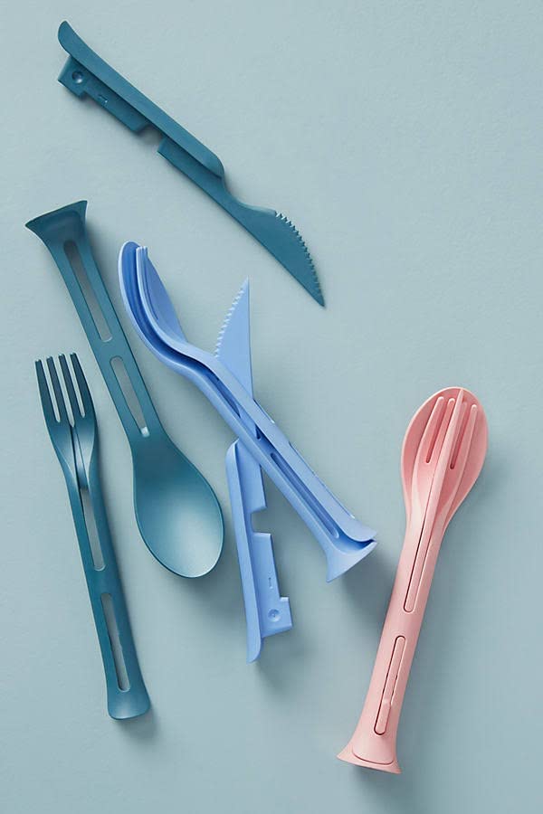 XML XML 3 in 1 Spoon Set Plastic Spoon Fork and Knife Set Kitchen Cutlery Set Baby Spoon for Travel School Picnic Office Daily Use 5  - Image 4