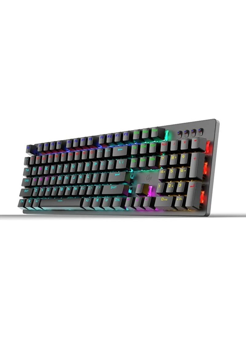 HP - GK100F Mechanical Gaming Keyboard RGB Illuminated Wired Keyboard Stylish Zafir Modern Design Turkish Q Keyboard - Image 1