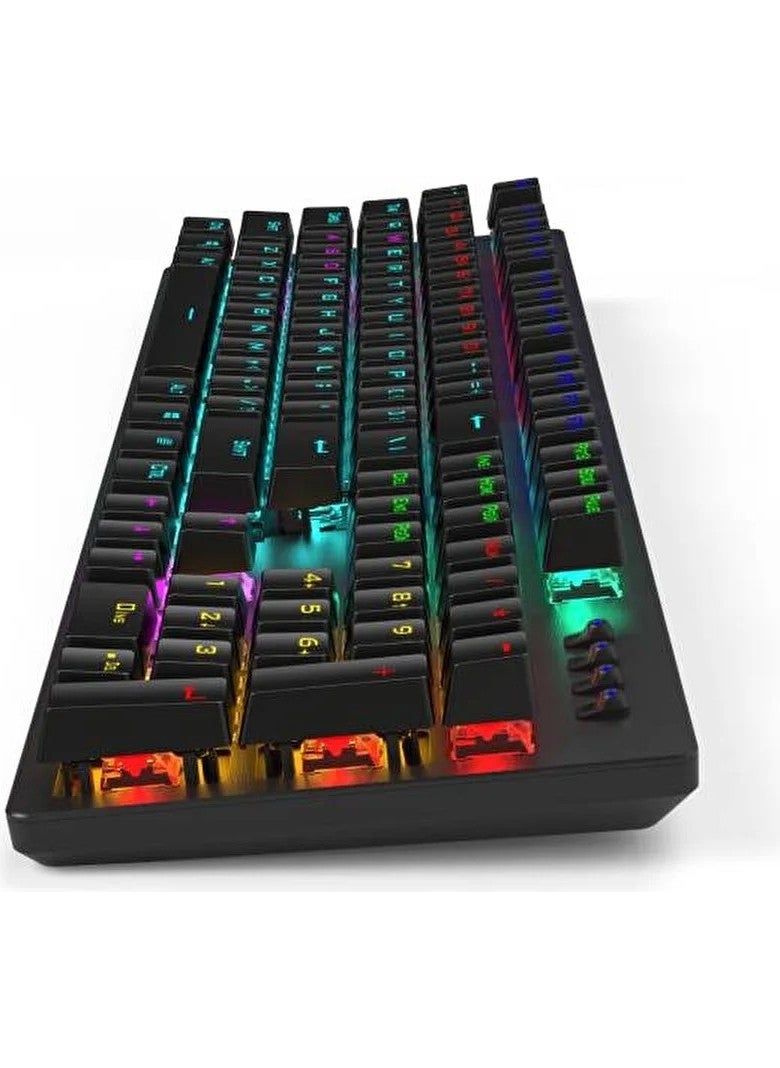 HP - GK100F Mechanical Gaming Keyboard RGB Illuminated Wired Keyboard Stylish Zafir Modern Design Turkish Q Keyboard - Image 1