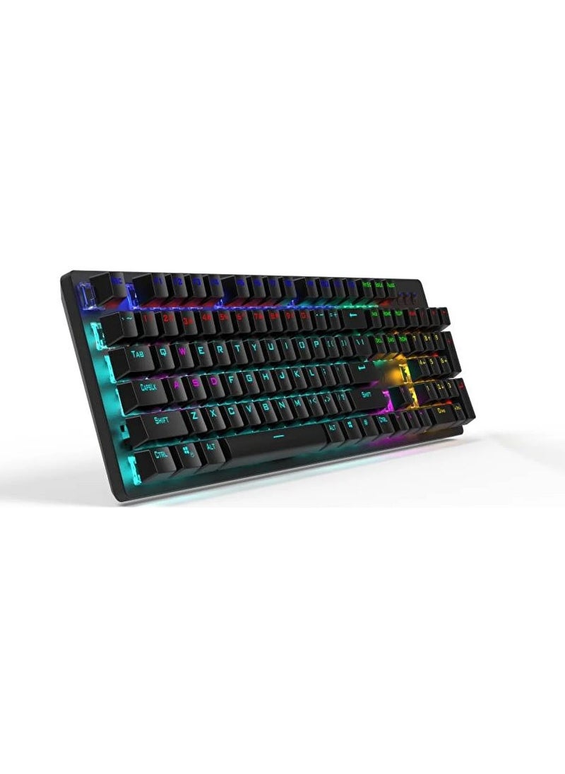 HP - GK100F Mechanical Gaming Keyboard RGB Illuminated Wired Keyboard Stylish Zafir Modern Design Turkish Q Keyboard - Image 1