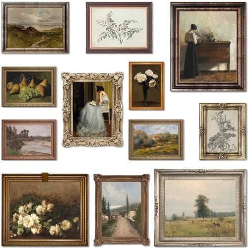 LANCHI95 12 Pcs Vintage Wall Art Decor, Vintage Art Prints, Vintage Posters for Room, Moody gallery wall art, Eclectic French Country Pictures Wall Decor for Bedroom (UNFRAMED) - Image 1