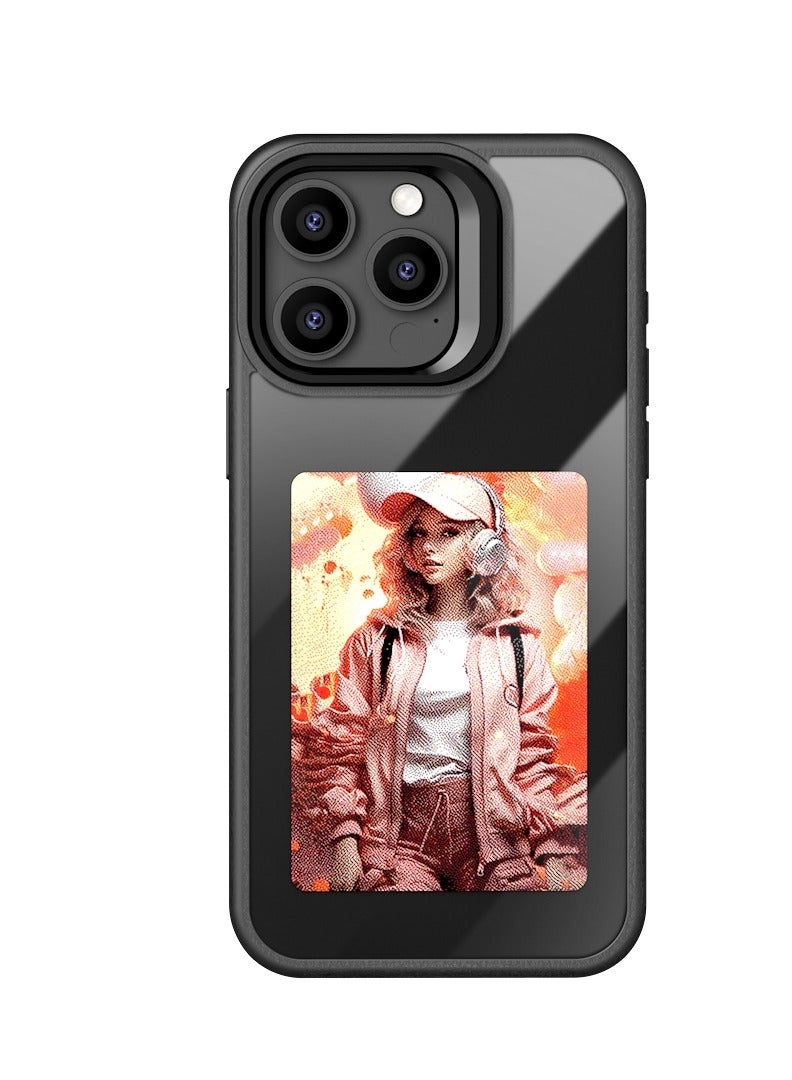 Smart Ink Phone Case,DIY Ink Screen,Compatible with IPhone16Pro,black - Image 1