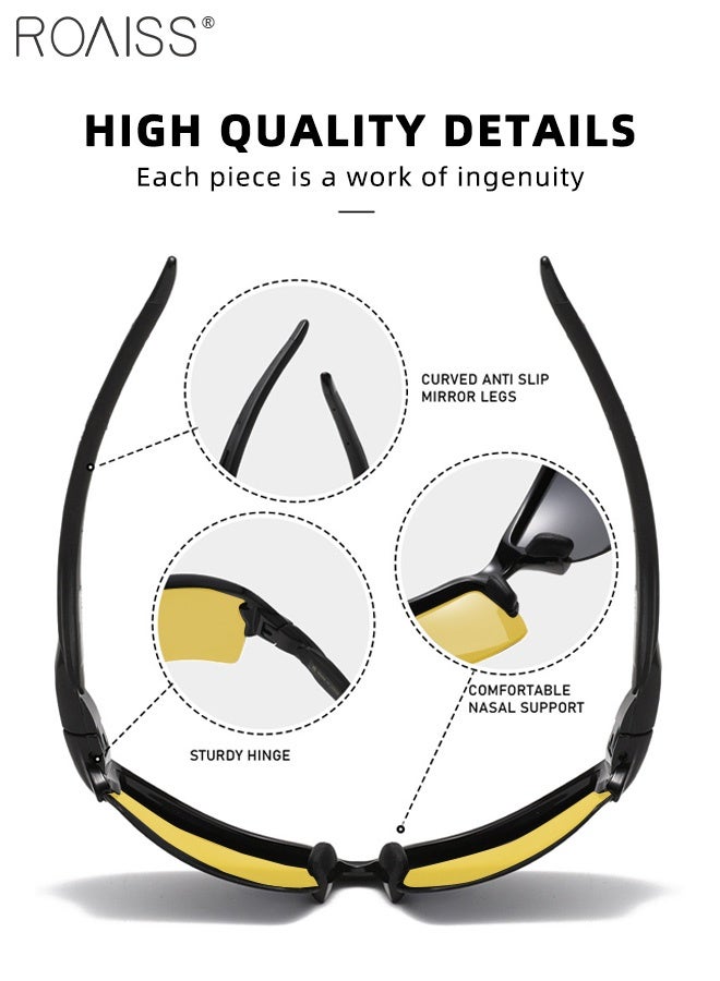 roaiss Polarized Night Vision Glasses for Driving, UV400 Protection Sun Glasses, Fashion Anti-glare Sun Shades for Men Fishing, Traveling, Golfing, 57mm - Image 4