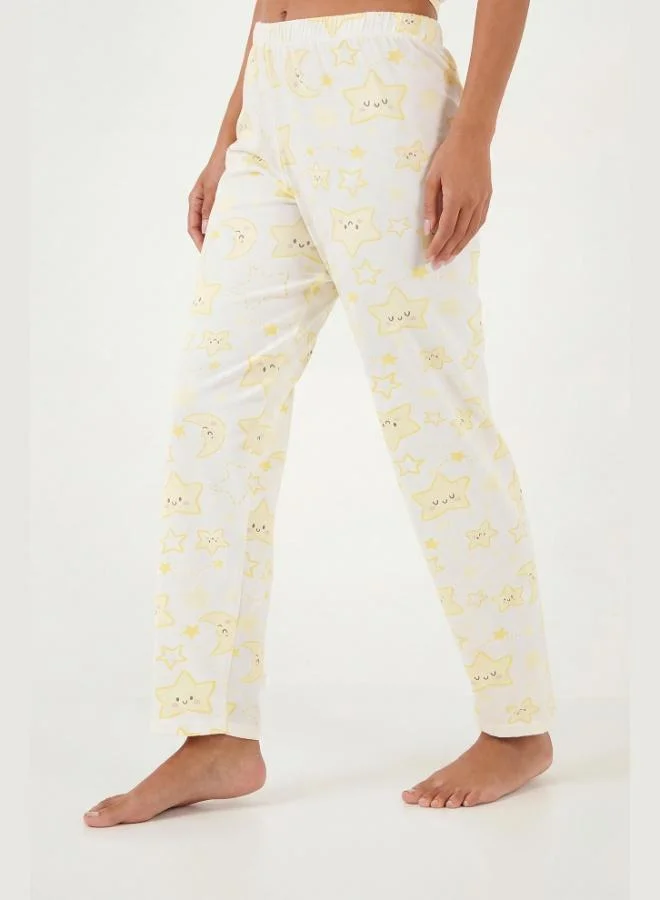Lela  Lela Cotton Regular Fit Crew Neck Pajama Set with Pocket Details Women's Pajama Set 6091325 for Women | Best Price UAE