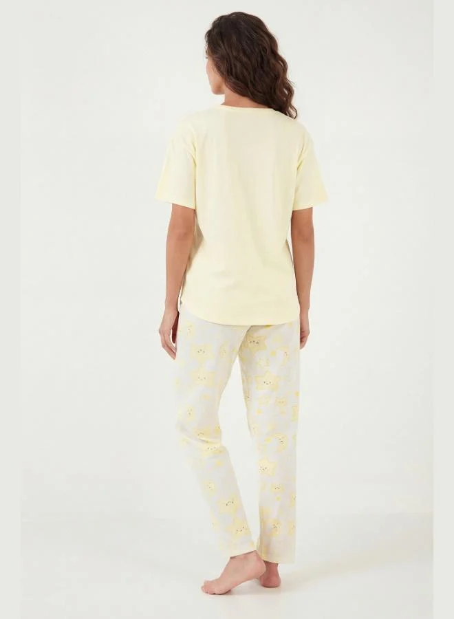 Lela  Lela Cotton Regular Fit Crew Neck Pajama Set with Pocket Details Women's Pajama Set 6091325 for Women | Best Price UAE