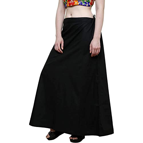 DESI DHANG Women's Cotton Readymade Saree Petticoats(Free Size) (Black) - Image 3