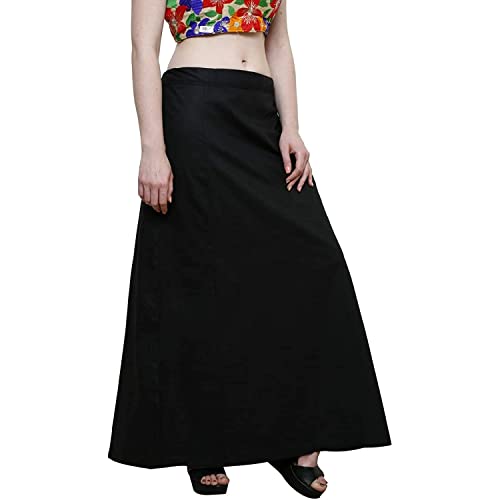 DESI DHANG Women's Cotton Readymade Saree Petticoats(Free Size) (Black) - Image 2