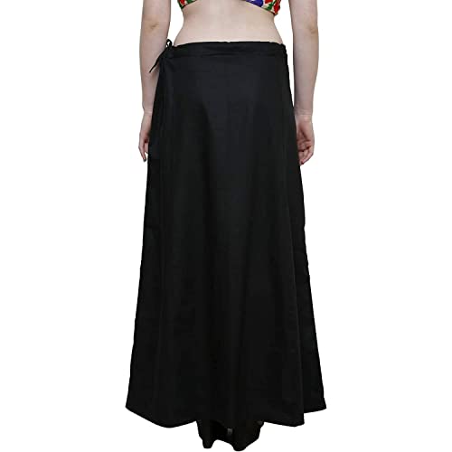 DESI DHANG Women's Cotton Readymade Saree Petticoats(Free Size) (Black) - Image 4